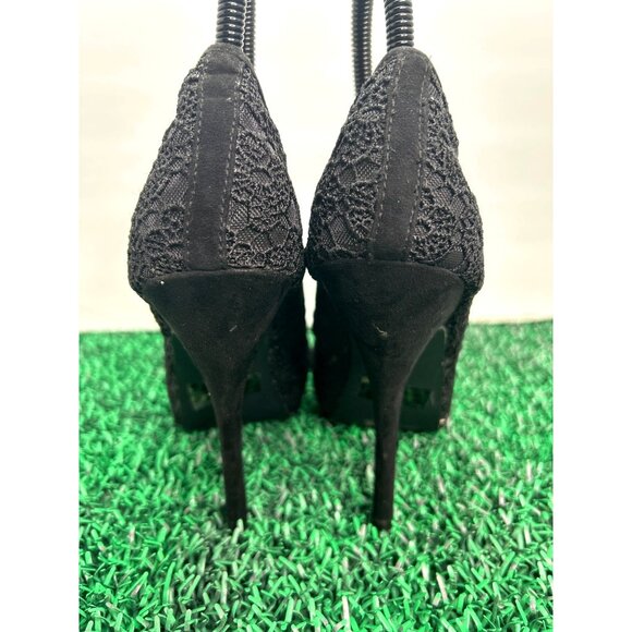 Quipid Black Lace Platform Booties 8.5 Whimsigoth Goth Gothic Witchy Lace - Picture 4 of 9